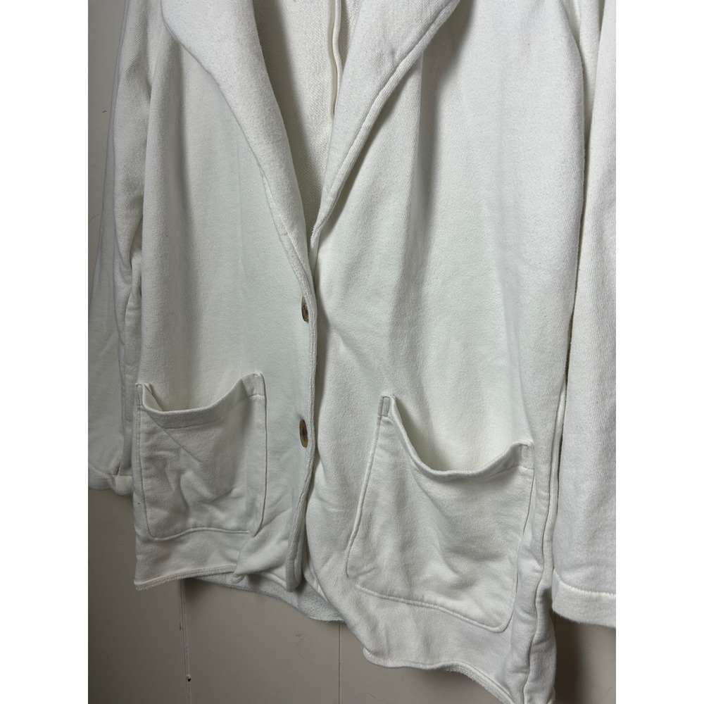 Aerie White Unstructured Blazer Jacket M Sweater Costal Minimalist Boho Preppy - Picture 3 of 10